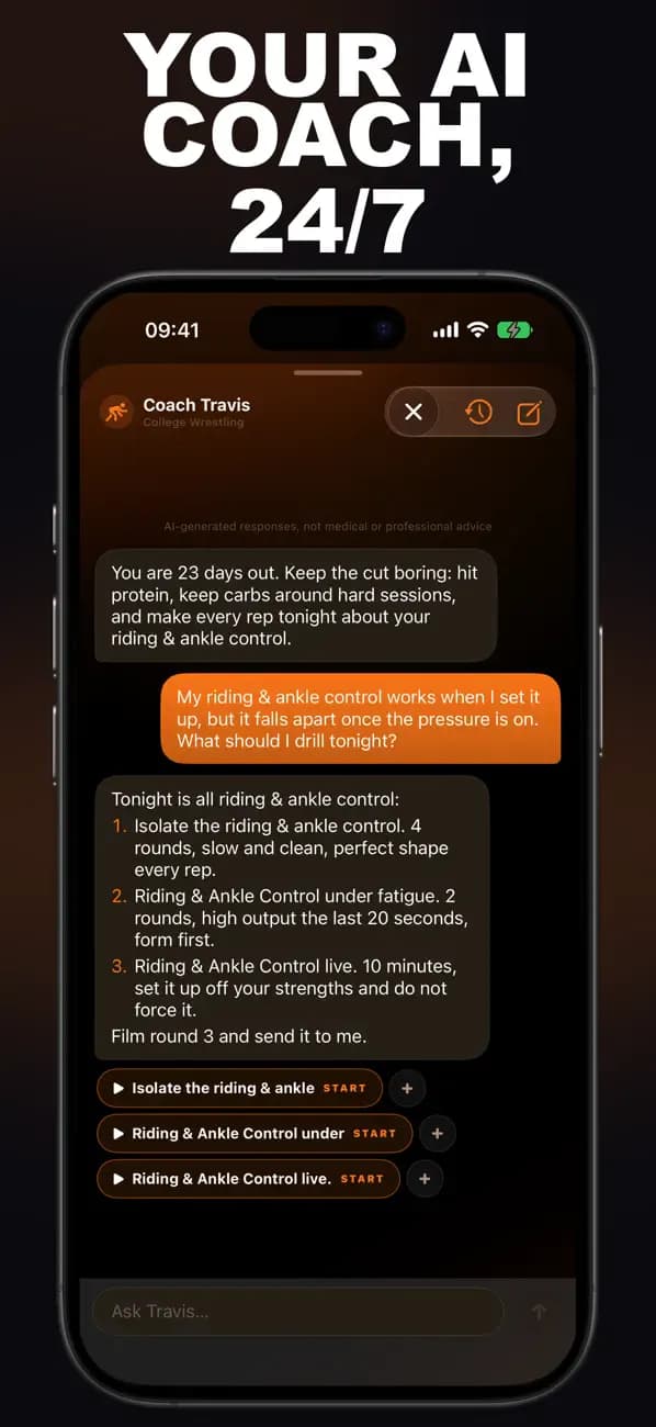 College Wrestling chat with Coach Travis about riding and ankle control.