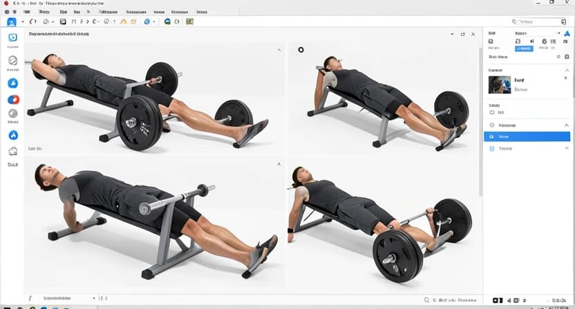 A sequential photo series showing the 5-step setup for the bench press