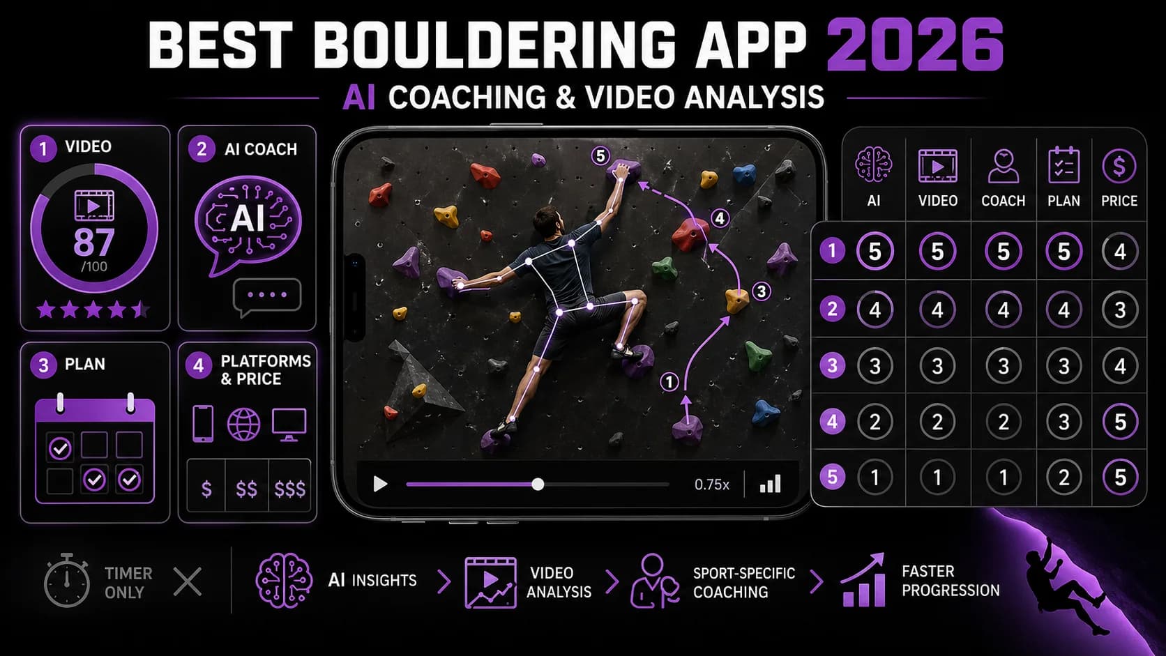 Лучшее приложение для боулдеринга 2026: ИИ-коучинг и видеоанализ