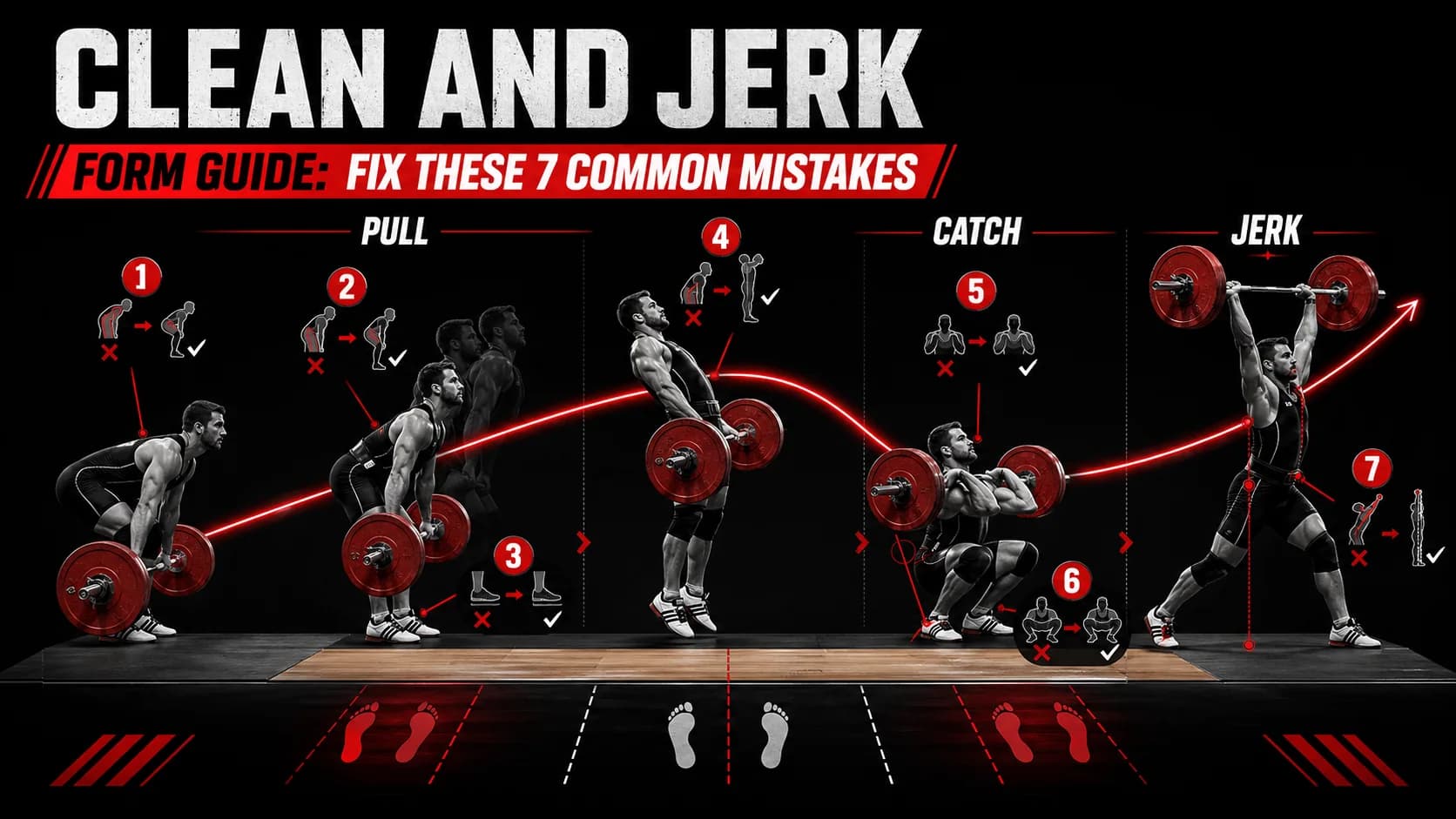 Руководство по технике рывка и толчка: исправьте эти 7 распространённых ошибок