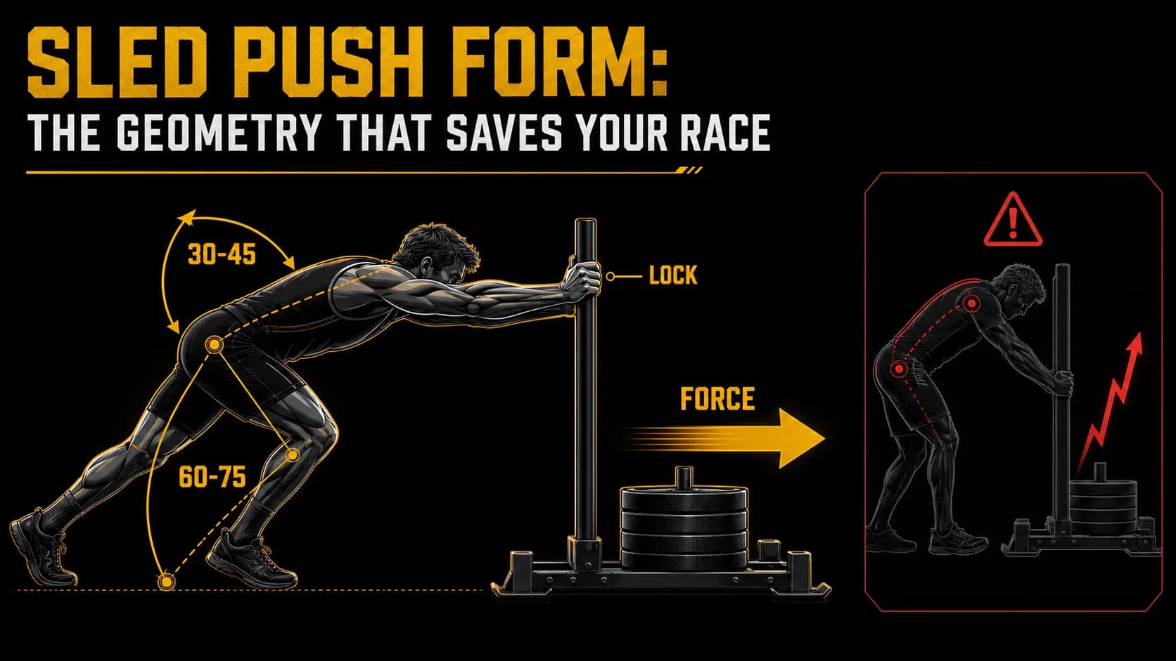 Geometria techniki pchania sań