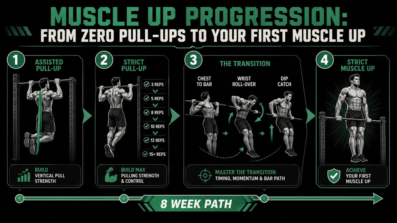 Прогрессия воркаута: от нуля подтягиваний до первого выхода силой