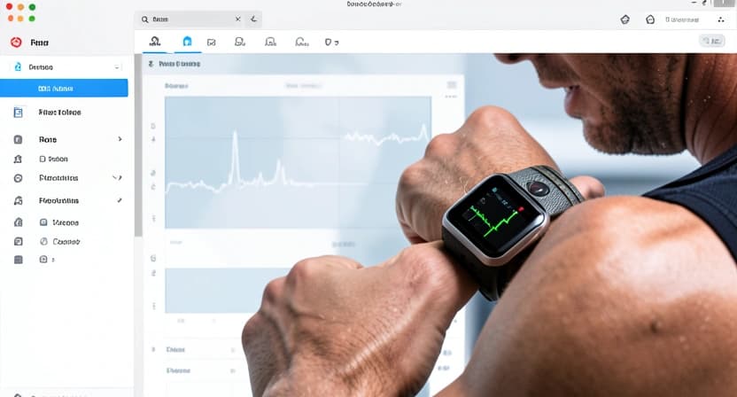 A frustrated wrestler looks at a smartwatch showing only heart rate data after a hard practice.