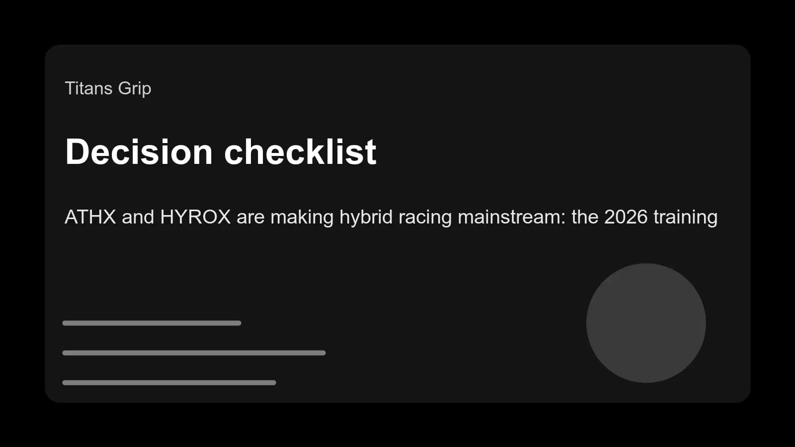 ATHX and HYROX are making hybrid racing mainstream: the 2026 training plan that actually transfers - checklist